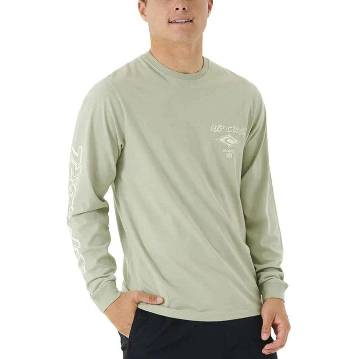 Rip Curl Fade Out Icon Long Sleeve Tee Sage - Boardworx