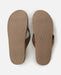 Rip Curl tan leather open toe sandals with textured soles, ideal for surf and beachwear