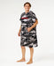 Rip Curl hooded towel poncho, black and grey with red logo, for watersports or changing