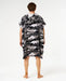 Rip Curl hooded towel poncho in black and grey mountain pattern, back view