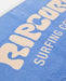 Rip Curl blue graphic beach towel with large logo and cream lettering, surf accessory