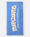 Rip Curl blue graphic surf towel with large white logo and 'Surfing Company' text