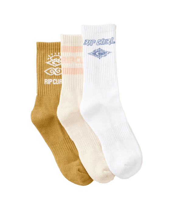 Rip Curl Icons Of Surf 3 Pack Ladies Socks Bronze - Boardworx