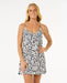 Rip Curl Las Dalias mini dress, navy and white floral surf clothing, sleeveless design
