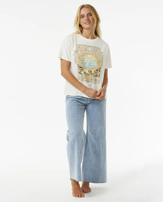 Rip Curl Long Days Relaxed Ladies Tee Bone - Boardworx