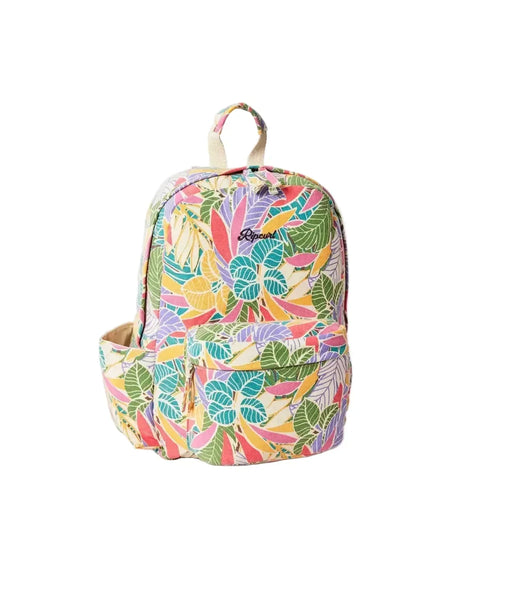 Colorful backpack with Rip Curl logo on a product page