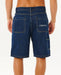 Rip Curl men's indigo denim walkshorts, back view, with logo and patch pockets