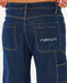 Rip Curl denim walkshorts in true indigo blue, back pockets, surf clothing detail