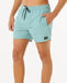 Rip Curl men's blue lagoon volley board shorts with drawstring waist and brand patch