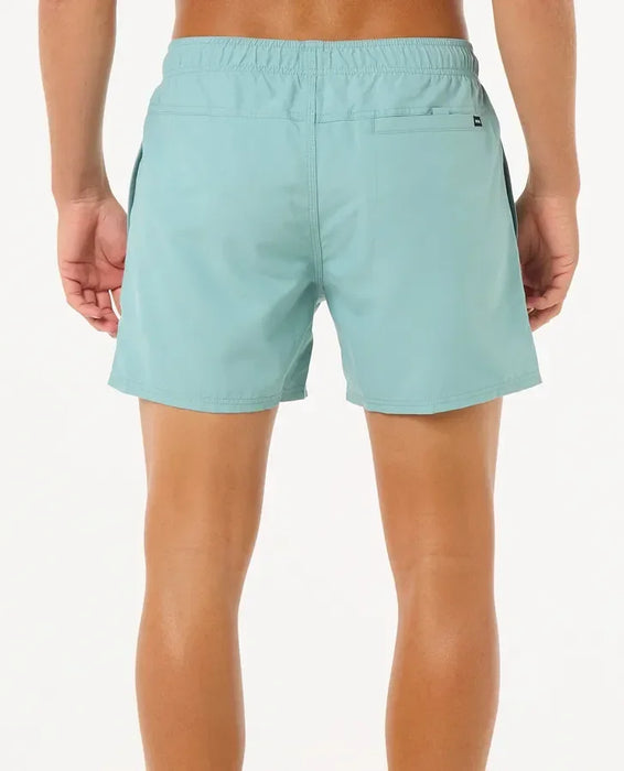 Rip Curl blue lagoon volley shorts for men, elastic waist, back pocket, surf swimwear