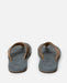 Rip Curl Oxford Bloom dark grey open toe flip flops with brown straps, rear view