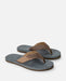 Rip Curl Oxford Bloom open toe flip flops, dark grey footbed, brown straps