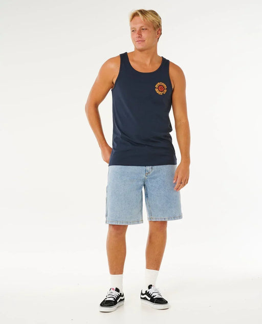 Rip Curl dark navy tank vest, Pacific Rinse design, surf clothing for men