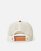 Rip Curl trucker cap with mesh back, beige and orange adjustable strap, surf accessory
