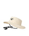 Rip Curl natural surf sun hat with black logo and chin strap for watersports
