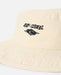Rip Curl natural sun hat with black embroidered logo, surf clothing, watersports accessory