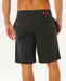 Rip Curl men's black surf walkshorts, rear view, featuring belt loops and back pockets