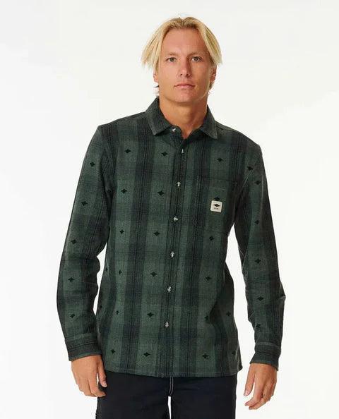 Rip Curl Quality Surf Products Mens Flannel Shirt Washed Green - Boardworx