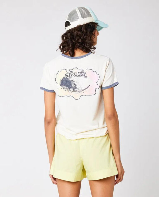 Rip Curl Ringer Neon Off White Ladies T-Shirt - Boardworx