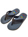 Rip Curl Ripper open toe flip flops with blue-grey footbed and colorful graphic print