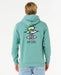 Rip Curl blue lagoon mens hoodie with graphic surf logo, watersports surf clothing