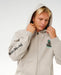 Rip Curl Search zip hoodie in stone colour, front zip, logo chest and sleeve, surf clothing