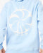 Rip Curl light blue heritage hoodie with large white surf-inspired back print
