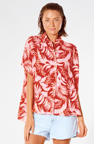 Rip Curl Sun Rays Ladies Shirt Red - Boardworx