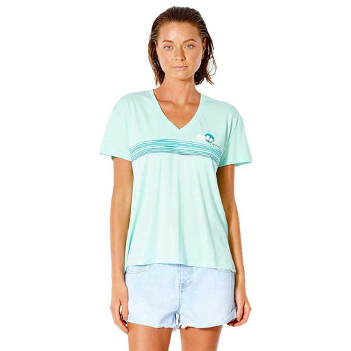 Rip Curl Sunset V Neck Ladies Tee Light Aqua - Boardworx