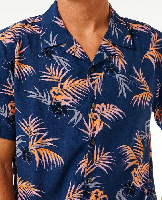 Rip Curl Surf Revival Floral Short Sleeve Shirt Washed Navy - Boardworx