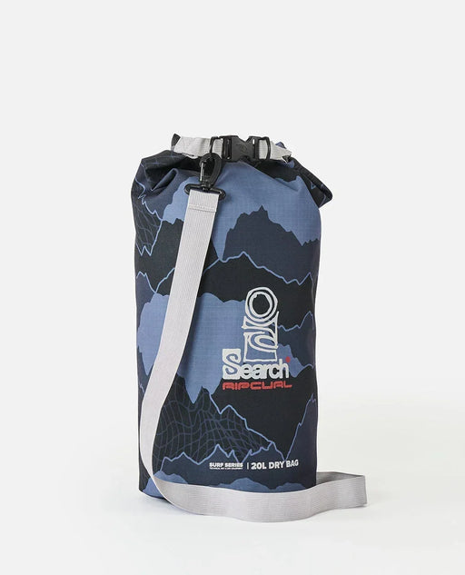 Rip Curl Surf Series 20L dry bag in grey with mountain graphic and adjustable strap