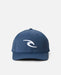 Rip Curl navy flexfit cap with white logo, surf clothing accessory for watersports