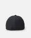 Rip Curl black Aerotech Flexfit cap with textured fabric, rear view