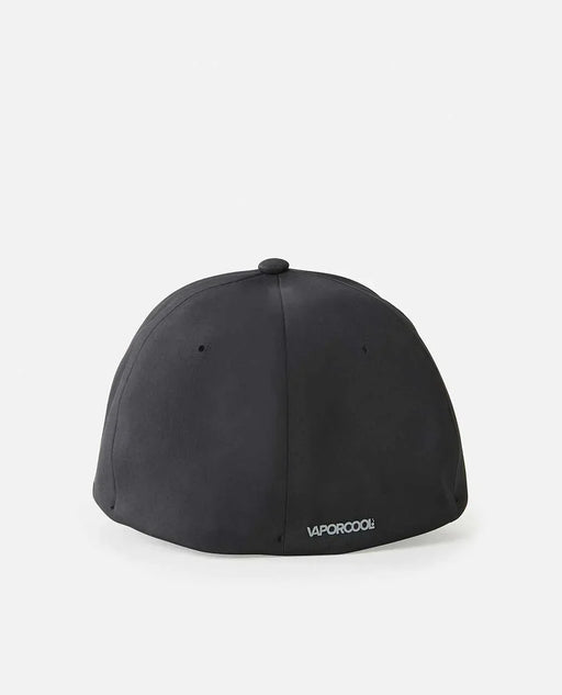 Rip Curl VAPORCOOL Delta Flexfit cap in black, rear view, watersports surf hat