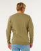 Rip Curl men's crew neck sweatshirt in surplus green, back view, casual surf clothing