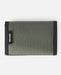 Green wallet with black trim and Rip Curl logo on a white background