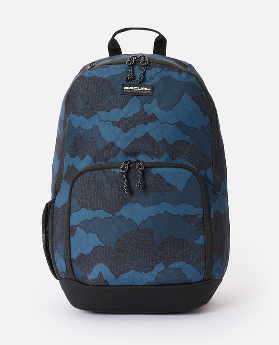 Rip Curl Evo 24L Camo Check Backpack in Black/Navy – straight front view