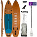 Sandbanks inflatable paddleboard package with paddle, pump, fin, leash, and carry bag