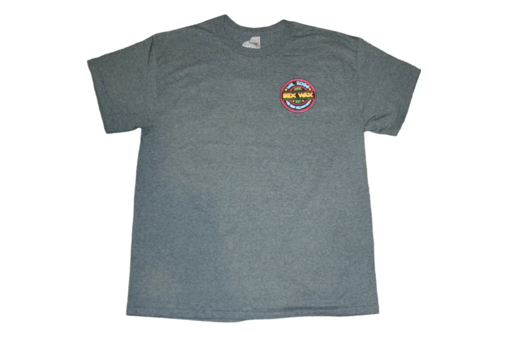 Sex Wax neon logo surf t-shirt in dark heather grey with chest graphic print
