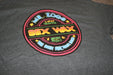Mr Zogs Sex Wax neon logo graphic tee in dark heather grey surf t-shirt