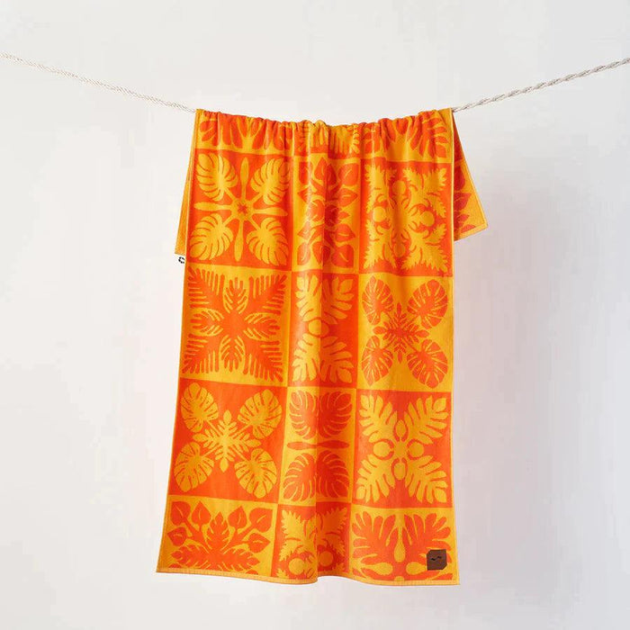Slowtide Kapena Oversized Premium Woven Towel Orange - Boardworx