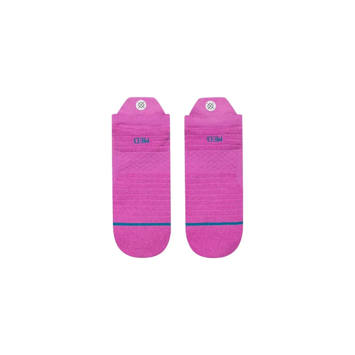 Stance mid tab socks in bright pink with blue stripe, crew length, watersports clothing