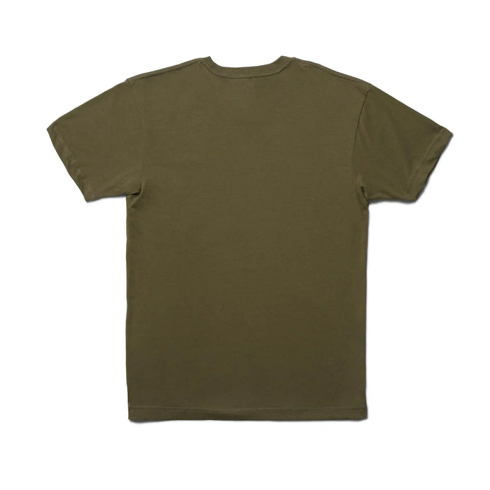 Stance Russ Pope military green surf t-shirt, short sleeve, back view
