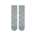 Stance blue crew socks with checkered pattern and logo, watersports surf clothing