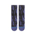 Stance Draper Crew socks in indigo blue with black abstract print, surf clothing accessory.