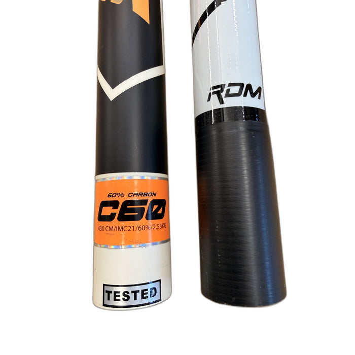 STX C60 mast label: 430cm, IMCS 21, 60% carbon, 2.53kg, RDM