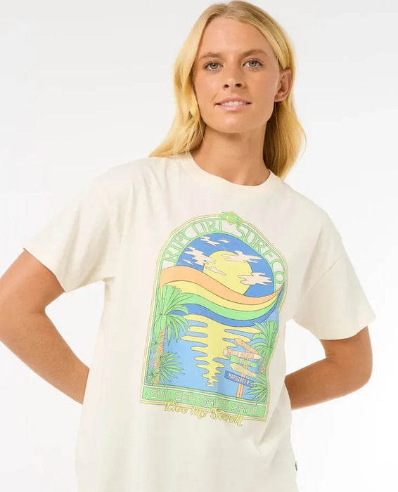 Rip Curl Sun & Sea Relaxed Tee Bone