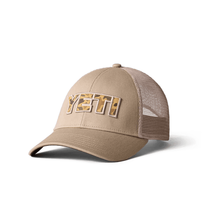 Yeti Camo Logo Khaki Trucker Cap