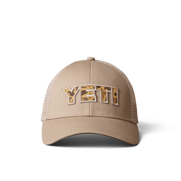 Yeti Camo Logo Khaki Trucker Cap