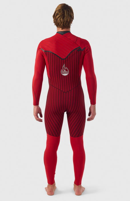 O’Neill Hyperfreak Fire 5/4+ wetsuit detail in Black/Black